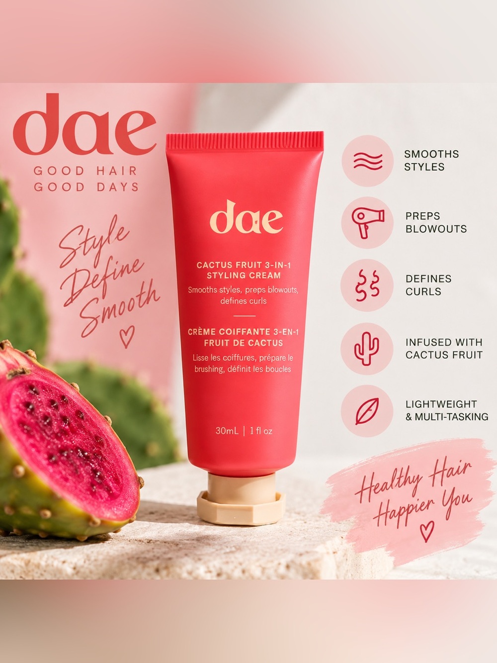 dae Cactus Fruit 3-in-1 Styling Cream Travel Size 30ml